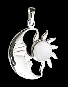 Sol och måne halsband i Äkta silver.