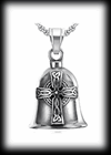 Keltiskt kors Angel bell / Guardian bell smycke med Malteserkors i rostfritt stål.