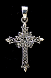 Hängsmycke kors med litet Pentagram.