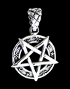 21.5 mm. Upp och nedvänt Pentagram hänge i Äkta silver.