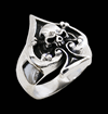Rock - dödskalle - spader ess ring i Äkta silver.