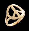 Vacker Peace ring i brons.