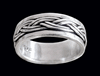 6.5 mm. Flätad spinner ring/ stressring i Äkta silver.