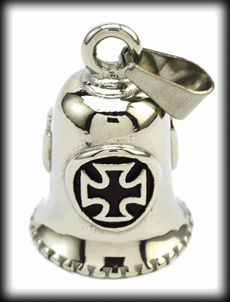 Angel bell / Guardian bell smycke med Malteserkors i rostfritt stål.