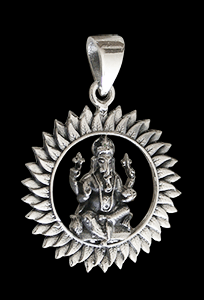 Ganesh / Ganesha och lotus halsband.