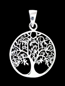 21 mm. Otroligt vackert livets träd hänge i Äkta silver.