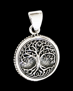 Massivt livets träd halsband i Äkta silver.