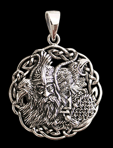 Odin/ Oden, Hugin och Munin hängsmycke i Äktas silver.