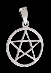 15 mm. Pentagram smycke i Äkta silver.