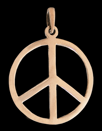 20 mm. Peace smycke i brons.