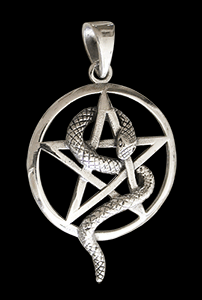 26.5 mm. Pentagram hänge - Ormhänge i Äkta silver.