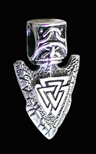 Spjutspets i Äkta silver med valknuten.