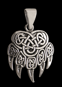 6 gr. Keltisk björntass hänge i Äkta silver.