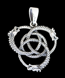 Ouroboros hänge i Äkta silver.