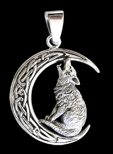 "Moonwolf" halsband - Varghänge i Äkta silver.