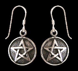 Pentagram örhängen i Äkta silver.