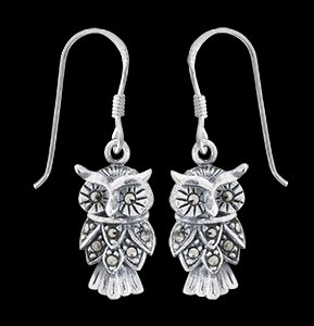 Flirty owl örhängen - Uggle örhängen i Äkta silver.