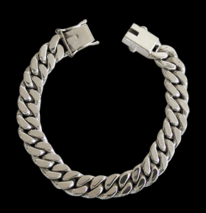 8 mm. Pansarlänk armband i Äkta silver.