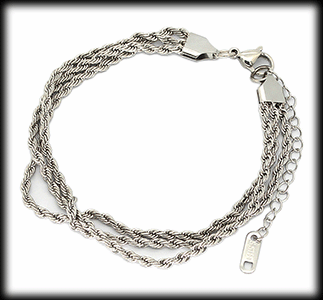 Unikt cordell armband i rostfritt stål.