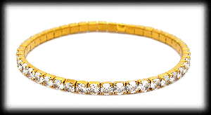 Strass armband i guldpläterat rostfritt stål.