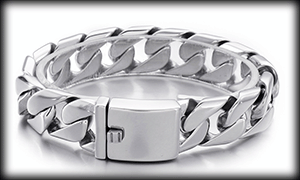 17 mm blank. Pansarlänk armband i stål. 