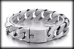 17 mm matt. Pansarlänk armband i stål. 