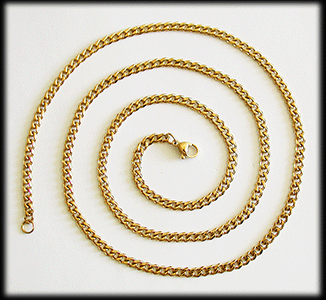 3.6 mm. Guldpläterat stålhalsband.