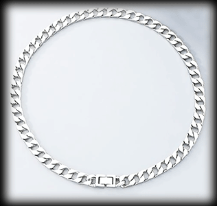 13 mm bred. Pansarlänk kedja i rostfritt stål. 