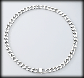 9 mm bred. Pansarlänk kedja i rostfritt stål. 