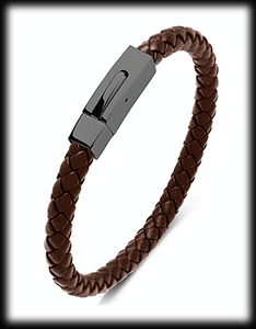 6 mm runt läderarmband i äkta brunt läder.