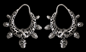 Dödskalle örhängen med attityd - tillverkade i Äkta silver.