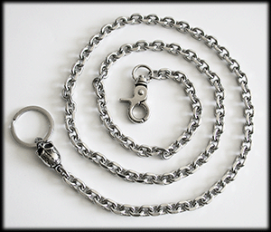 Dödskalle - Wallet chain ankarkedja / Plånbokskedja i rostfritt stål.