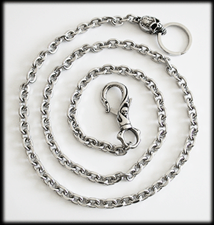 Dödskalle - Wallet chain ankarkedja / Plånbokskedja i rostfritt stål.