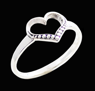 "One LOVE" Hjärta ring i Äkta silver.