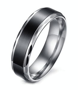 3.5 mm. Svart stål  ring.