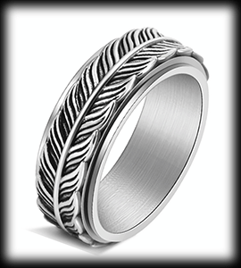 8.4 mm. Spinner ring i rostfritt stål med en fjäder.