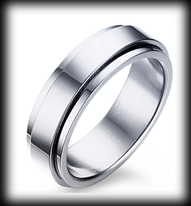 6 mm. Slät spinner ring i blankt stål.