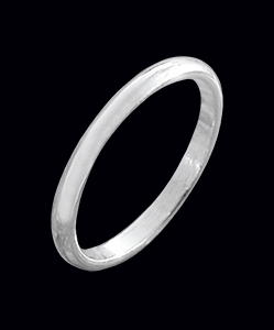 3 mm. Smal välvd ring i Äkta silver.