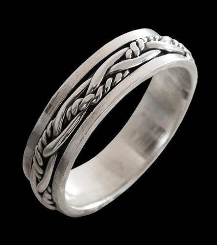 5.5 mm. Spinner ring / stressring i Äkta silver..