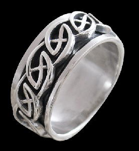 9.3 mm. Keltisk spinner ring / stressring i Äkta silver..