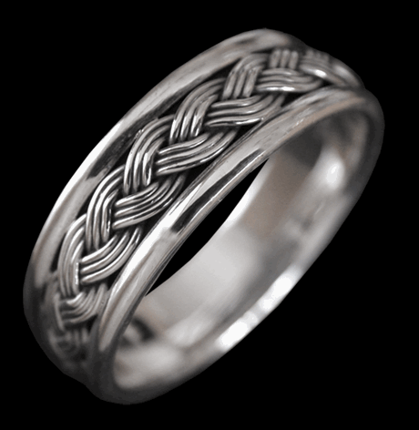 8 mm Flätad spinner ring i Äkta silver.