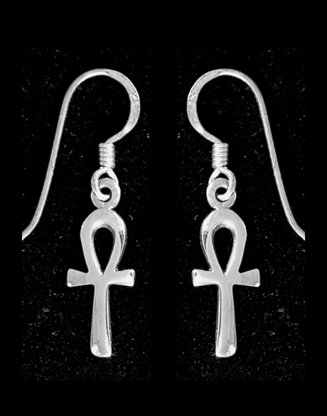 15 mm. Små Ankh örhängen i Äkta silver.