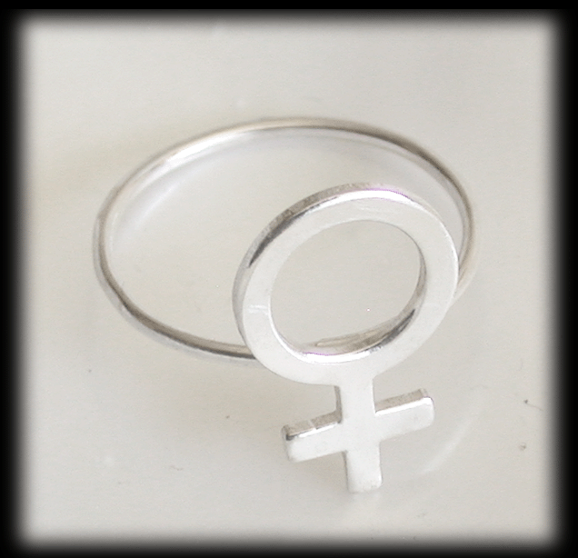 Ring med Feminist och Kvinnosymbol | Venus ring | Feminism ring i Äkta ...