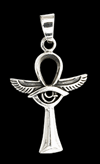 Ankh kors halsband i Äkta silver med Horus öga.