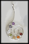 Spiral halsband med chakra stenar.