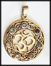 Ohm-smycke / Aum halsband. Chakra halsband i brons.
