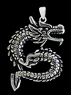 Liten Kinesisk drake halsband i Äkta silver.