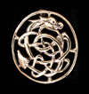 Hängsmycke keltisk cirkel med Nidhög i brons.