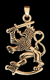 Finska lejonet hänge i brons.