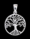 Konstnärligt livets träd hänge i Äkta silver.